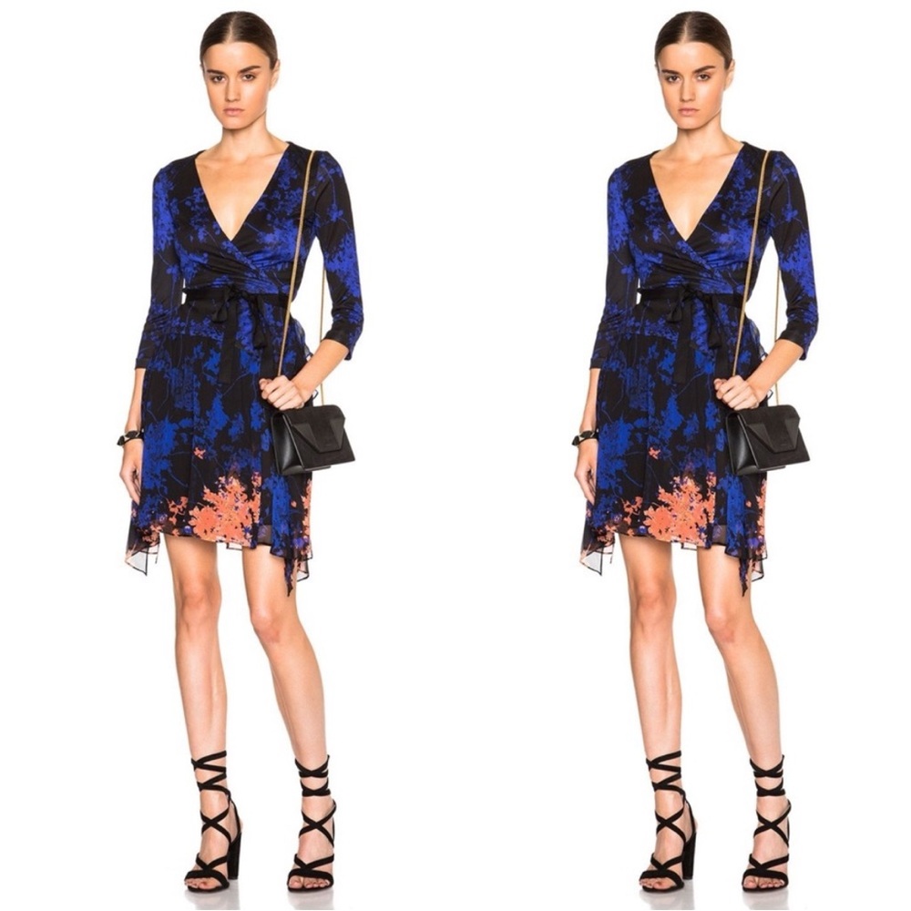 Diane Von Furstenberg Riviera silk and chiffon floral wrap dress